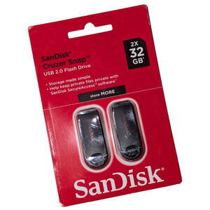 SanDisk Cruzer Snap 32GB Retractable USB 2.0 Flash Drive (2PK)